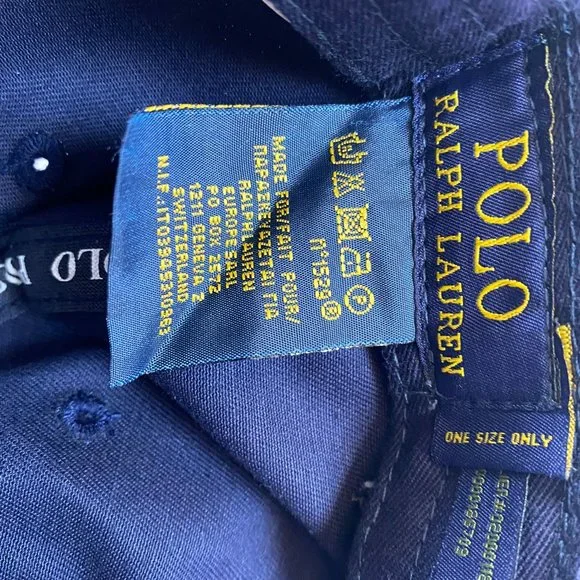 NWT Polo Ralph Lauren Navy Blue Classic Cotton Baseball Cap Logo Embroidered - Picture 5 of 5